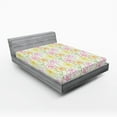 thumbnail image 1 of Ambesonne Floral Fitted Sheet, Colorful Flowers Sketchy, Full Size, Multicolor, 1 of 2