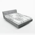 thumbnail image 1 of Ambesonne Floral Fitted Sheet, Digital Flower Dandelion, Queen Size, Black and White, 1 of 2