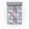 thumbnail image 1 of Ambesonne Floral Fitted Sheet, Drawing of Lily Pattern Art, Full Size, Indigo Pale Grey and Blush, 1 of 5