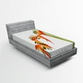 thumbnail image 1 of Ambesonne Floral Fitted Sheet, Exotic Flower Branch, Twin Size, Green Orange, 1 of 3