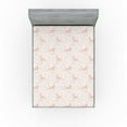 thumbnail image 1 of Ambesonne Floral Fitted Sheet, Flower Leafy Skull Damask, California King, Dark Salmon Eggshell, 1 of 5