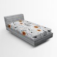 thumbnail image 1 of Ambesonne Floral Fitted Sheet, Flower Petals Growth, Twin Size, Pale Blue Orange, 1 of 3