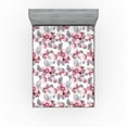 thumbnail image 1 of Ambesonne Floral Fitted Sheet, Flower Sketch Romantic Hues, Queen Size, Dimgray Dried Rose, 1 of 5