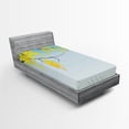 thumbnail image 1 of Ambesonne Floral Fitted Sheet, Flowers Bud Blossom Art, Twin XL Size, Yellow Brown Blue, 1 of 3