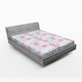 thumbnail image 1 of Ambesonne Floral Fitted Sheet, Flowers Ivy Leaves Buds, Queen Size, Pale Green Pale Blue, 1 of 2