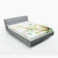 thumbnail image 1 of Ambesonne Floral Fitted Sheet, Flowers Ivy Leaves Ivy, Full Size, Earth Yellow Burgundy, 1 of 2