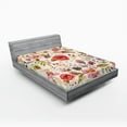 thumbnail image 1 of Ambesonne Floral Fitted Sheet, Flowers Roses Blooms, Queen Size, Multicolor, 1 of 3