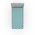 thumbnail image 1 of Ambesonne Floral Fitted Sheet, Flowers Spring Feels Retro, Twin Size, Teal Sky Blue and White, 1 of 5