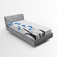 thumbnail image 1 of Ambesonne Floral Fitted Sheet, Flowers Tulips in Ombre, Twin XL Size, Charcoal Grey Sky Blue, 1 of 3