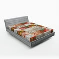thumbnail image 1 of Ambesonne Floral Fitted Sheet, Folkloric Grunge Flowers, Queen Size, Taupe Grey Multicolor, 1 of 2