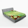 thumbnail image 1 of Ambesonne Floral Fitted Sheet, Freshening Mother Earth, Queen Size, Multicolor, 1 of 2
