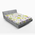 thumbnail image 1 of Ambesonne Floral Fitted Sheet, Funky Flowers Pattern, Queen Size, Olive Green Apple, 1 of 2