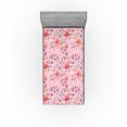 thumbnail image 1 of Ambesonne Floral Fitted Sheet, Garden Flower Pattern Nature, Twin XL Size, Rose Mauve and Burnt Sienna, 1 of 5