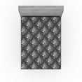 thumbnail image 1 of Ambesonne Floral Fitted Sheet, Grayscale Nostalgic Blooms, King Size, Dark Grey, 1 of 5