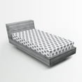 thumbnail image 1 of Ambesonne Floral Fitted Sheet, Grey Squares Flowers, Twin Size, Grey Grey White, 1 of 2
