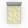thumbnail image 1 of Ambesonne Floral Fitted Sheet, Hand-Drawn Minimal Flowers, California King, Mustard Vermilion and Orange, 1 of 5