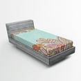 thumbnail image 1 of Ambesonne Floral Fitted Sheet, Hand Drawn Retro Paisley, Twin Size, Multicolor, 1 of 2