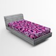 thumbnail image 1 of Ambesonne Floral Fitted Sheet, Lace Trippy Flowers Leaf, Twin Size, Magenta Pink Plum, 1 of 2