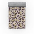 thumbnail image 1 of Ambesonne Floral Fitted Sheet, Leaves with Colorful Blots, Queen Size, Fawn and Pale Eggplant, 1 of 5