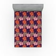 thumbnail image 1 of Ambesonne Floral Fitted Sheet, Minimalist Hibiscus Flowers, Full Size, Dark Magenta Blush, 1 of 5