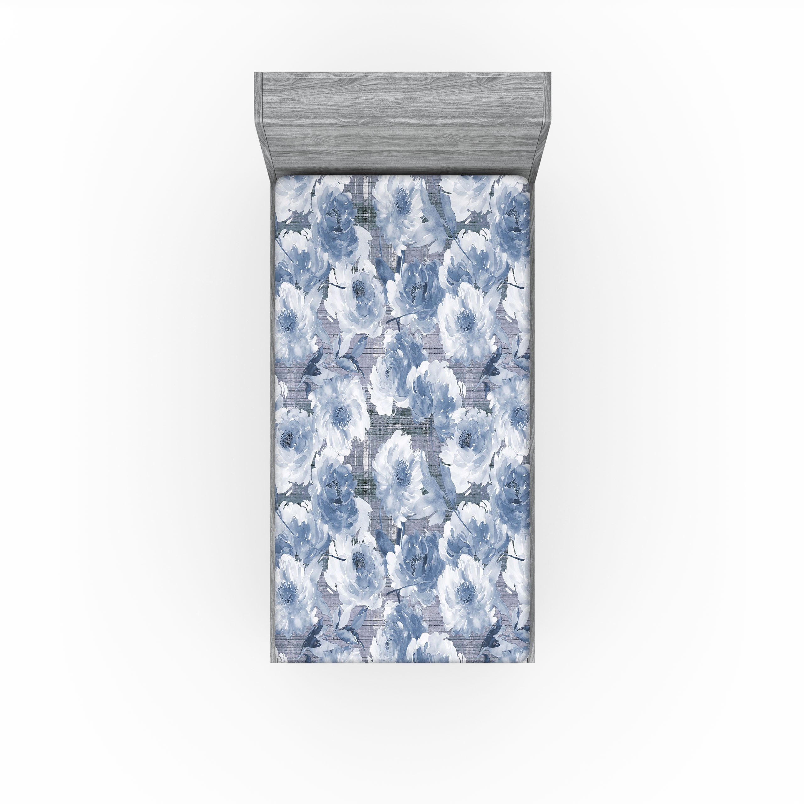 Ambesonne Floral Fitted Sheet, Modern Flowers Grunge Print, Twin Size — free download