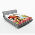 thumbnail image 1 of Ambesonne Floral Fitted Sheet, Mushroom House in Garden, Full Size, Multicolor, 1 of 2