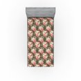 thumbnail image 1 of Ambesonne Floral Fitted Sheet, Nostalgia Flower Sketch Art, Twin XL Size, Sepia Pale Rose and Fawn, 1 of 5