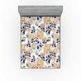 thumbnail image 1 of Ambesonne Floral Fitted Sheet, Nostalgic Roses Teal Leaves, Full Size, White Sand Brown and Dimgray, 1 of 5