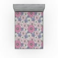thumbnail image 1 of Ambesonne Floral Fitted Sheet, Overlapped Chamomiles Art, Queen Size, Soft Pink and Lavender, 1 of 5