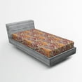 thumbnail image 1 of Ambesonne Floral Fitted Sheet, Paisley Leaf Pattern, Twin Size, Multicolor, 1 of 2