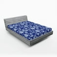 thumbnail image 1 of Ambesonne Floral Fitted Sheet, Paisley Pattern Ottoman, Full Size, Royal Blue, 1 of 3