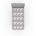 thumbnail image 1 of Ambesonne Floral Fitted Sheet, Pattern of Blooming Flowers, Twin Size, Lilac White and Slate Brown, 1 of 5