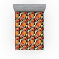 thumbnail image 1 of Ambesonne Floral Fitted Sheet, Pattern of Realistic Flowers, King Size, Marigold Ivory and Aqua, 1 of 5
