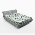 thumbnail image 1 of Ambesonne Floral Fitted Sheet, Pea Blossom Design, Full Size, Green White Blue, 1 of 2