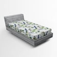 thumbnail image 1 of Ambesonne Floral Fitted Sheet, Pea Blossom Design, Twin Size, Green White Blue, 1 of 2