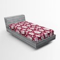 thumbnail image 1 of Ambesonne Floral Fitted Sheet, Petal of Japanese Cherry, Twin Size, Pale Pink Maroon Yellow, 1 of 3