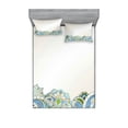 thumbnail image 1 of Ambesonne Floral Fitted Sheet & Pillow Sham Set, Abstract Flowers Curvy, Full, Multicolor, 1 of 2
