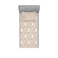 thumbnail image 1 of Ambesonne Floral Fitted Sheet & Pillow Sham Set, Abstract Pattern Leaves, Twinxl, Tan Cream, 1 of 2