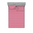 thumbnail image 1 of Ambesonne Floral Fitted Sheet & Pillow Sham Set, Big Small Flower Motifs, Queen, Pink Teal White, 1 of 2