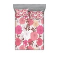 thumbnail image 1 of Ambesonne Floral Fitted Sheet & Pillow Sham Set, Bloom Bouquet Romance, Queen, Pink Grey, 1 of 2