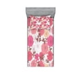 thumbnail image 1 of Ambesonne Floral Fitted Sheet & Pillow Sham Set, Bloom Bouquet Romance, Twin, Pink Grey, 1 of 2