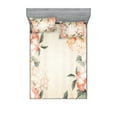 thumbnail image 1 of Ambesonne Floral Fitted Sheet & Pillow Sham Set, Blooming Hydrangea Flowers, Queen, Reseda Green Salmon, 1 of 2