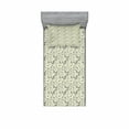thumbnail image 1 of Ambesonne Floral Fitted Sheet & Pillow Sham Set, Blooming Spring Nature Theme, Twin, Charcoal Grey Pale Green, 1 of 3