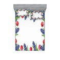 thumbnail image 1 of Ambesonne Floral Fitted Sheet & Pillow Sham Set, Blossom Spring Flowers, Full, Red Purple Green, 1 of 2