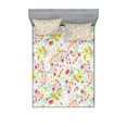 thumbnail image 1 of Ambesonne Floral Fitted Sheet & Pillow Sham Set, Blossoming Garden Art Design, Full, Multicolor, 1 of 2