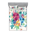 thumbnail image 1 of Ambesonne Floral Fitted Sheet & Pillow Sham Set, Bouquetnd Butterflies, Full, Multicolor, 1 of 3