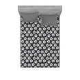 thumbnail image 1 of Ambesonne Floral Fitted Sheet & Pillow Sham Set, Cherry Flower Bloom, Queen, Dark Blue Grey Ivory, 1 of 2