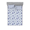 thumbnail image 1 of Ambesonne Floral Fitted Sheet & Pillow Sham Set, Chicory Flower Pattern Buds, Queen, Lavender Blue White, 1 of 3