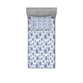 thumbnail image 1 of Ambesonne Floral Fitted Sheet & Pillow Sham Set, Chicory Flower Pattern Buds, Twin, Lavender Blue White, 1 of 3