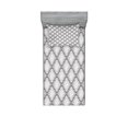 thumbnail image 1 of Ambesonne Floral Fitted Sheet & Pillow Sham Set, Classic Damask Rococo, Twinxl, Pale Grey White, 1 of 3